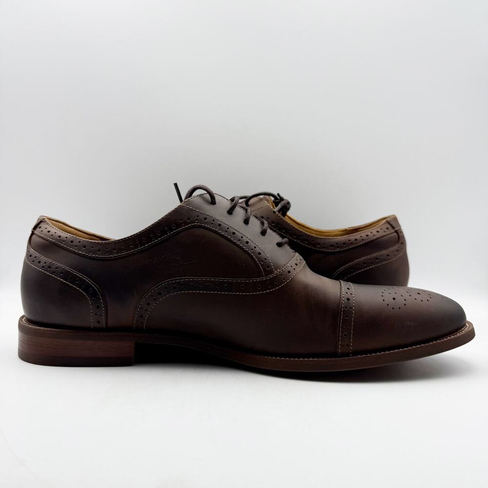 Florsheim Mens Cap Toe Bal Oxford Shoe Size 14M Brown Leather Lace Up NWOB - Picture 4 of 13